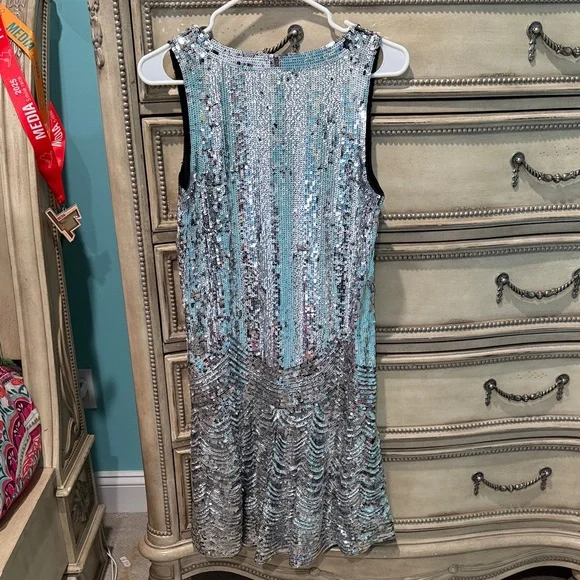 Michael Kors Silver and Black Sequin Mini Dress - Picture 8 of 9